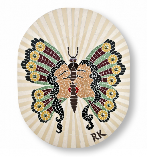 Mozaiek Schilderij Vlindergezicht