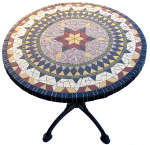 Mozaïektuintafel Mean Machine